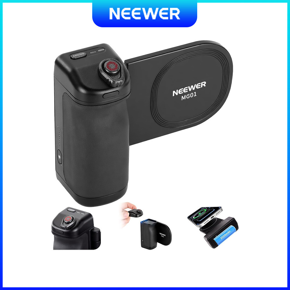 NEEWER MG01 Magnetic Phone Camera Grip, แบตเตอรี่ 3500mAh และรีโมทไร้สาย