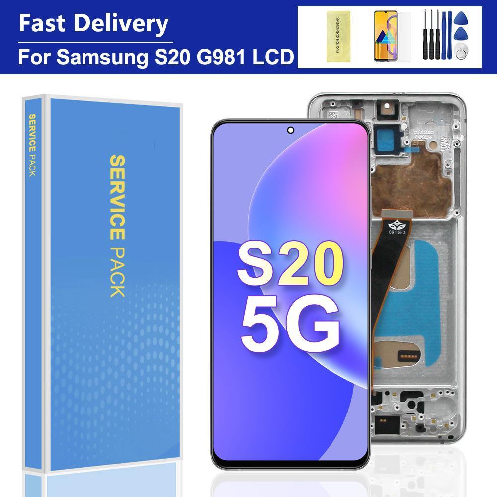 6.2 "ทดสอบ S20 LCD สําหรับ Samsung S20 5G LCD G981F G981F/DS G981B/DS G981 จอแสดงผล Touch Screen Dig