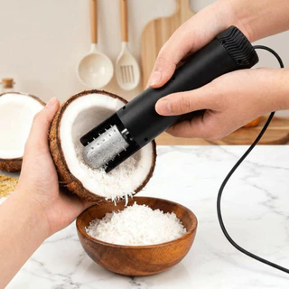 SHANA เครื่องขูดเนื้อมะพร้าวไฟฟ้า, เครื่องขูดมะพร้าวแบบหมุนได้ Anti-Splash, สะดวกที่มีประสิทธิภาพ UK US EU ปลอดภัยเครื่องมือกําจัดเนื้อมะพร้าวใช้ในครัว