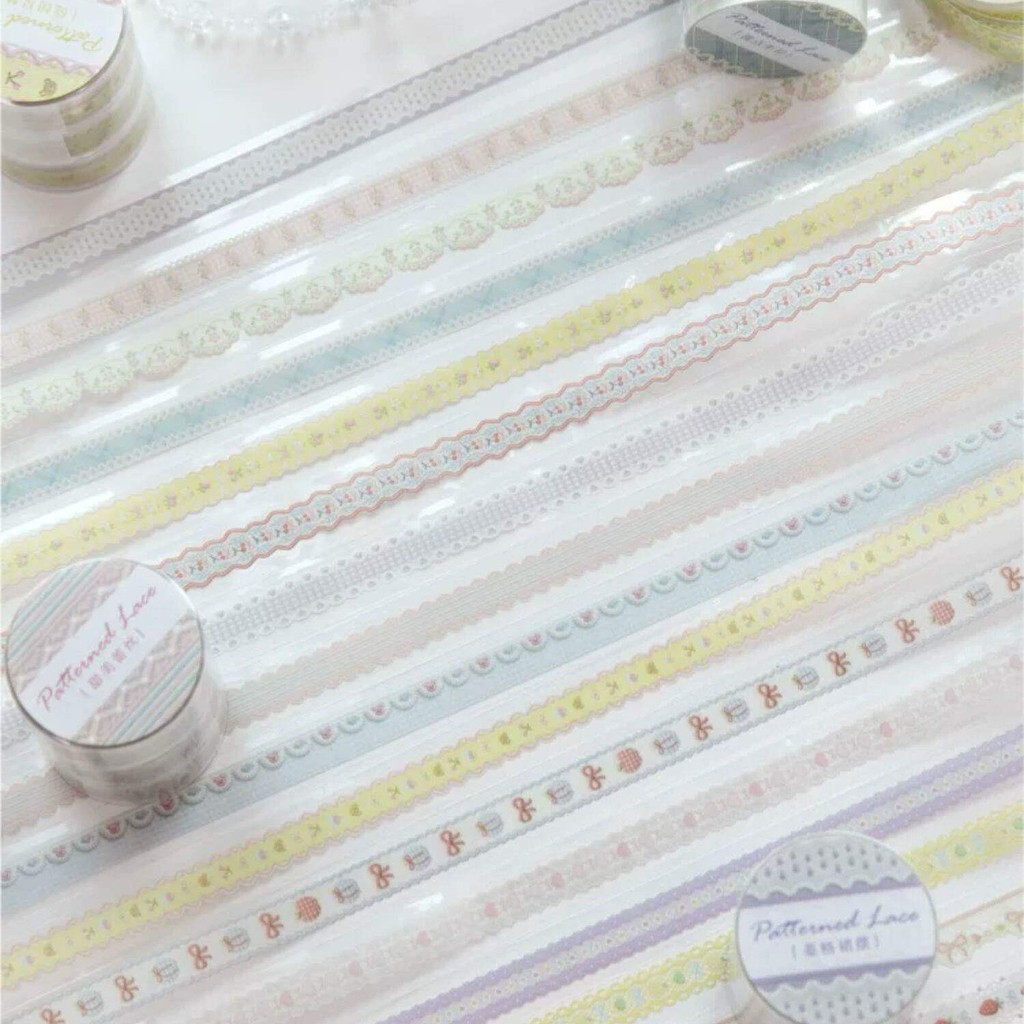 3ม้วนเทปกาวตกแต่งVINTAGEลูกไม้PETเทปสําหรับBullet JournalสมุดภาพDIYงานฝีมือวางแผนศิลปะโน้ตบุ๊คไดอารี่อัลบั้มการ์ดทําห่อของขวัญ