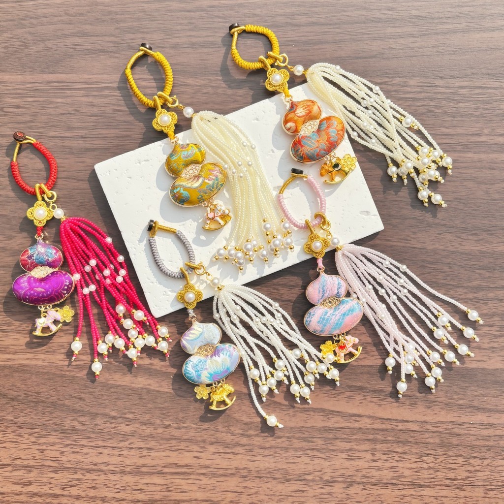 จี้ห้อยกระเป๋า High-End Handmade Song Jin อุปกรณ์เสริมจี้กระเป๋าจี้พวงกุญแจ Fulu Shuangquan