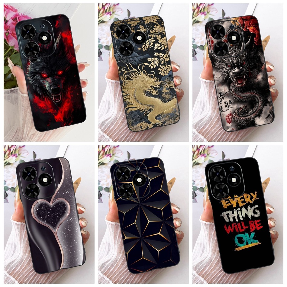 สําหรับ Tecno Spark Go 2024 BG6 เคสโทรศัพท์แฟชั่น Cool Tiger Dragon Tecno Spark Go (2024) ซิลิโคนสีด