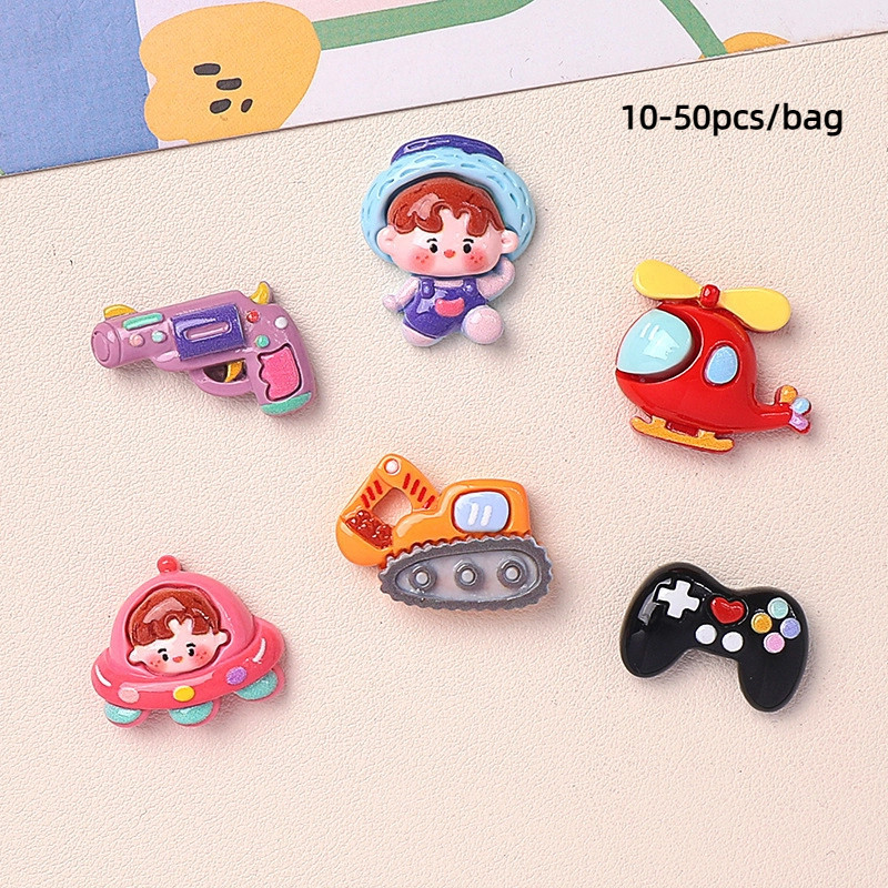 [4 @] [10-50pcs/bag] การ์ตูนGlossy Boy Series DIYเรซิ่นอุปกรณ์เสริมเครื่องประดับHandmade Hairpinเคสโทรศัพท์ถ้วยน้ําHeadwear JM