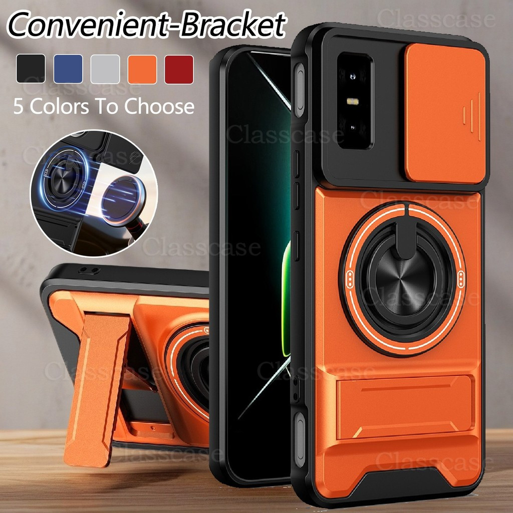 Infinix GT 30 ProปลอกสําหรับInfinix GT 30 3 0 Pro 30Pro GT30Pro X6876 X6873 เคสโทรศัพท์หมุนได้แหวนแม่เหล็กสไลด์กล้องป้องกันยืดขาตั้งกันกระแทกฝาครอบ