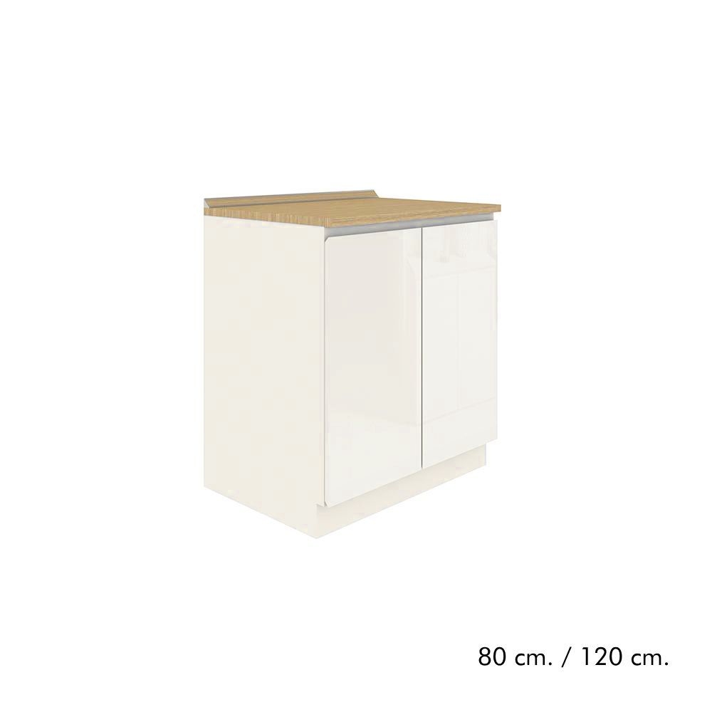 HomeHuk ตู้ครัวบานเปิด รุ่นเตตริส - สีขาว/ธรรมชาติ