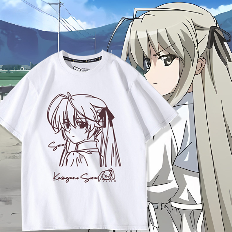 Edge Sky เสื้อยืดแขนสั้นสีดําญี่ปุ่นอะนิเมะ Kasuga Wild Dome Yuno Sky Cool แฟชั่นเสื้อยืดสองมิติ O