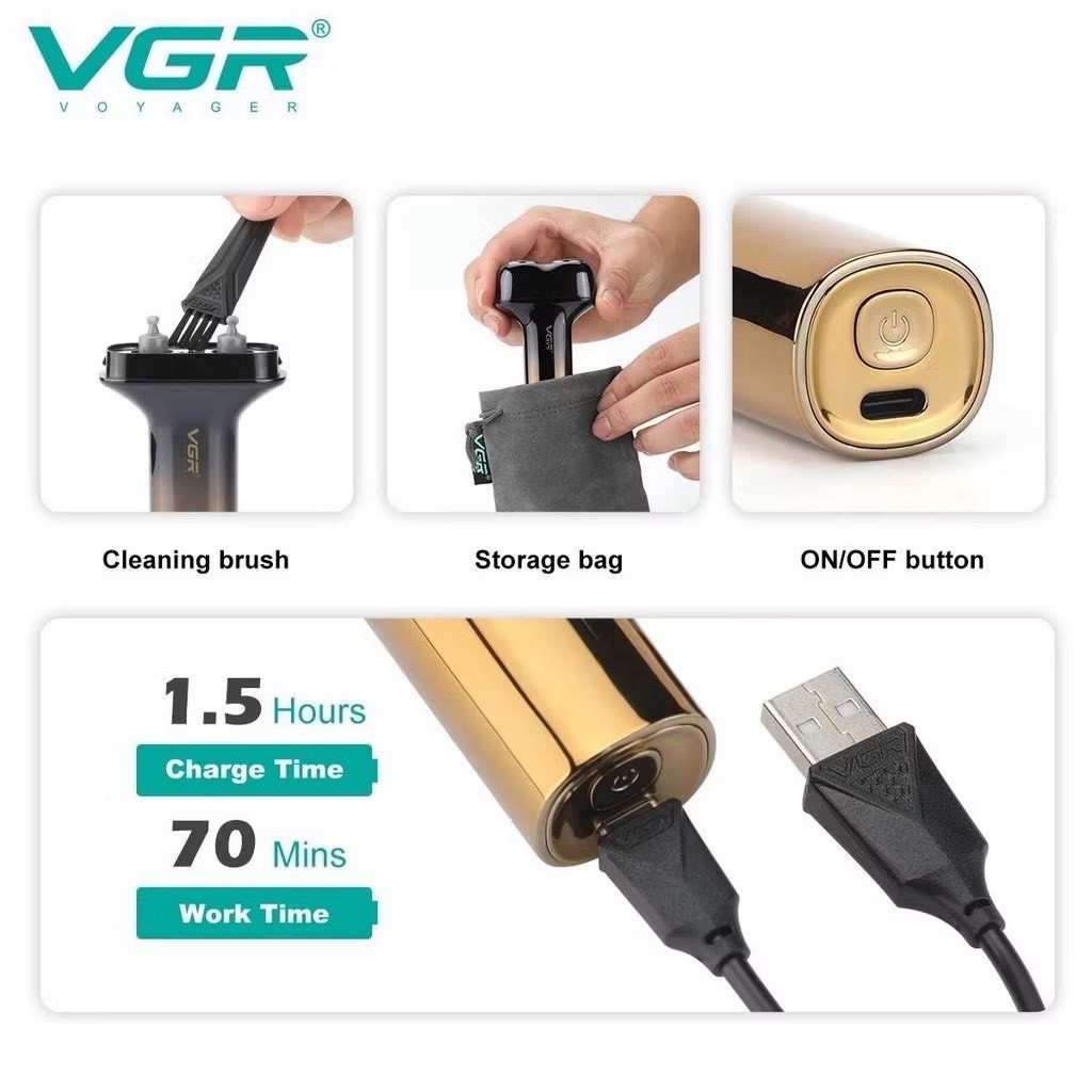 VGR V-389 เครื่องโกนหนวดไฟฟ้า เครื่องโกนหนวดโกนเครา  รุ่นใหม่