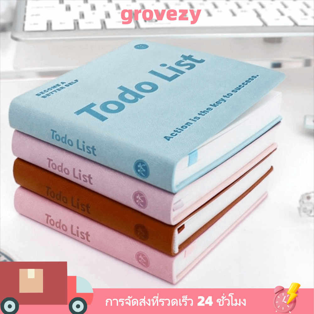 GROVEZY Daily Planner, การจัดการเวลา Note-Taking 365 Day Planner, ตารางการเรียนรู้แบบพกพา Planner Agenda Book เครื่องเขียนนักเรียน