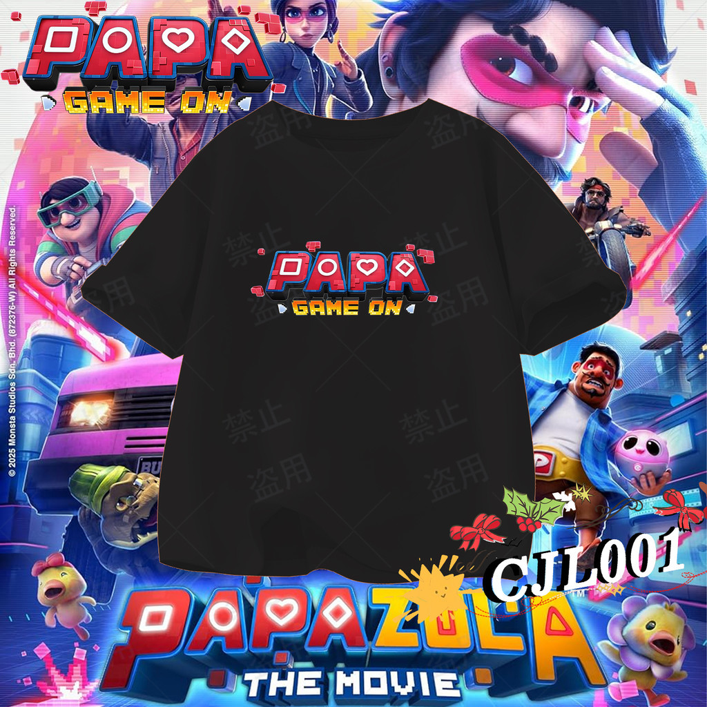 เสื้อยืดเด็ก Papa Zola Baju peluh Papa Zola The Movie Boboiboy print T-shirt  ผ้าCotton ใส่สบาย ไม่ห