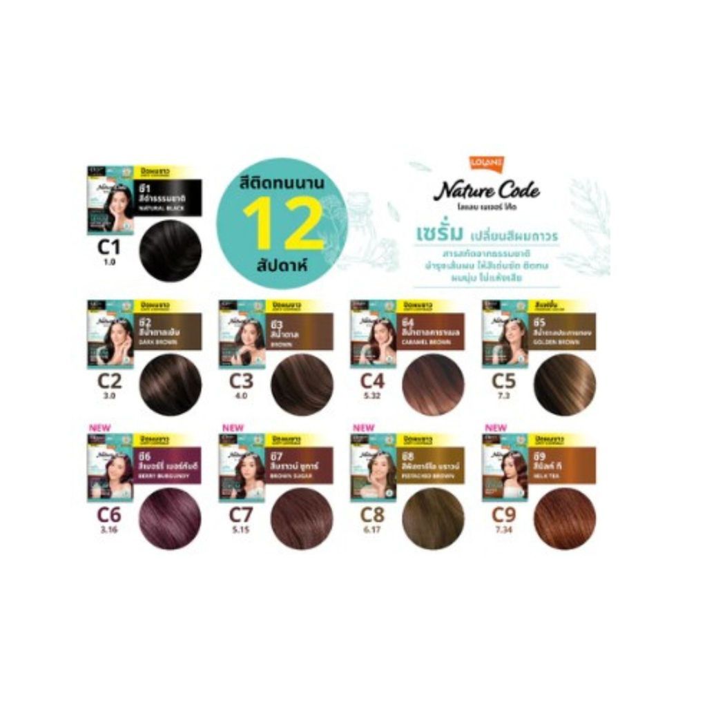 ♦️ของแท้·ส่งด่วน·ถูก♦️Lolane Nature Code Botanic Hair Color Serum  โลแลน เนเจอร์ โค้ด โบทานิค แอร์ คัลเลอร์ x 1 dayse