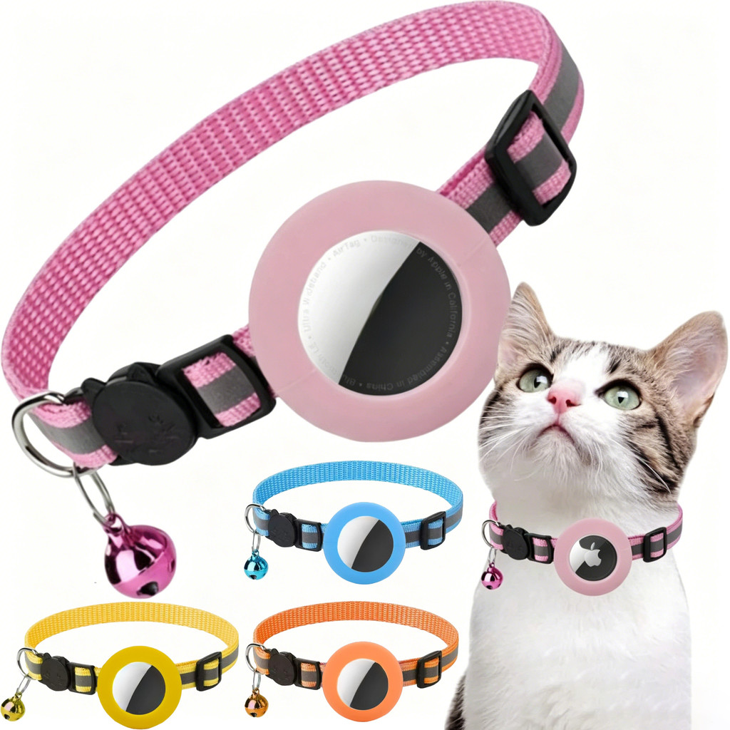 ใหม่ AirTag Pet Cat Collar Anti-Lost GPS ติดตามคอป้องกันกรณี Locator