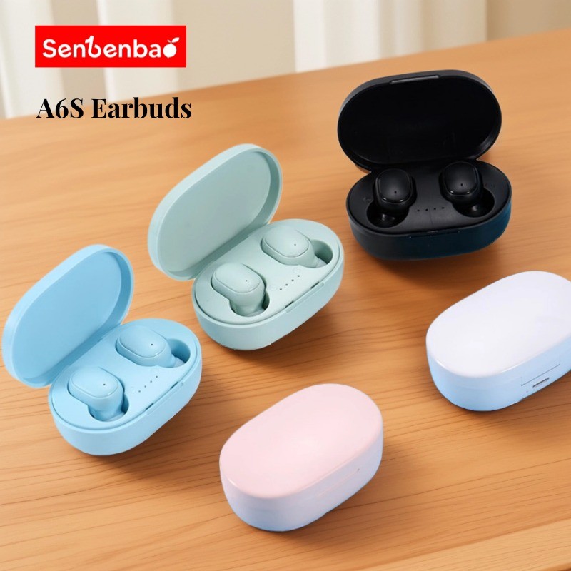Senbenbao A6S A520 A26 A80 หูฟังบลูทูธหูฟังไร้สายหูฟังบลูทูธพร้อมไมโครโฟนเสียงรบกวน Cancelling กันน้