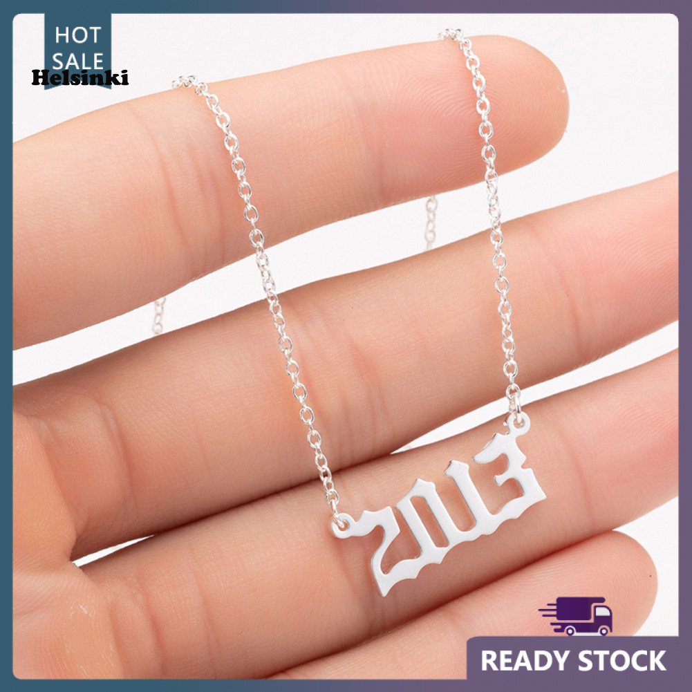 HLS 1980-2019 charm สแตนเลสสำหรับปีเกิด สร้อยคอมากความหมาย