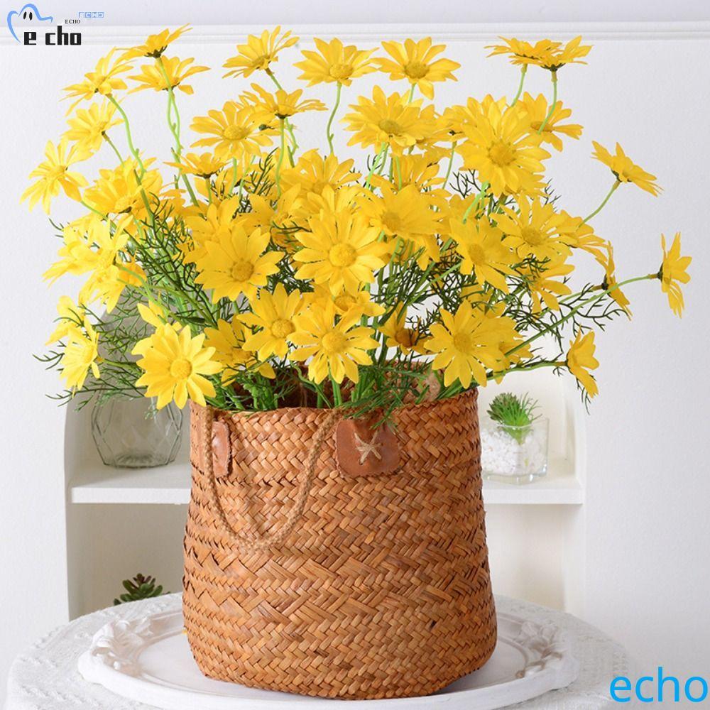 PIVOT ประดิษฐ์ Daisy ดอกไม้, 5 หัว DIY ผ้าไหมดอกไม้เดซี่, DIY การจัดดอกไม้หรูหราพลาสติกที่สมจริงปลอม