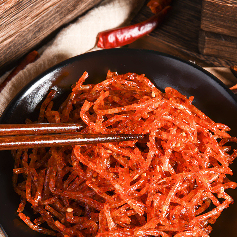 Overlord Shredded Spice Strips 0g Pack Green Bean Spice Strips Hunan ของว่างลําลองหั่นฝอยรสเผ็ดพิเศษ