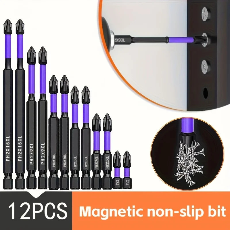 Magnetic Drill Bits Anti-Slip and Shock-Proof Bits with Screwdriver Bits Magnetic Screwdriver Set (2