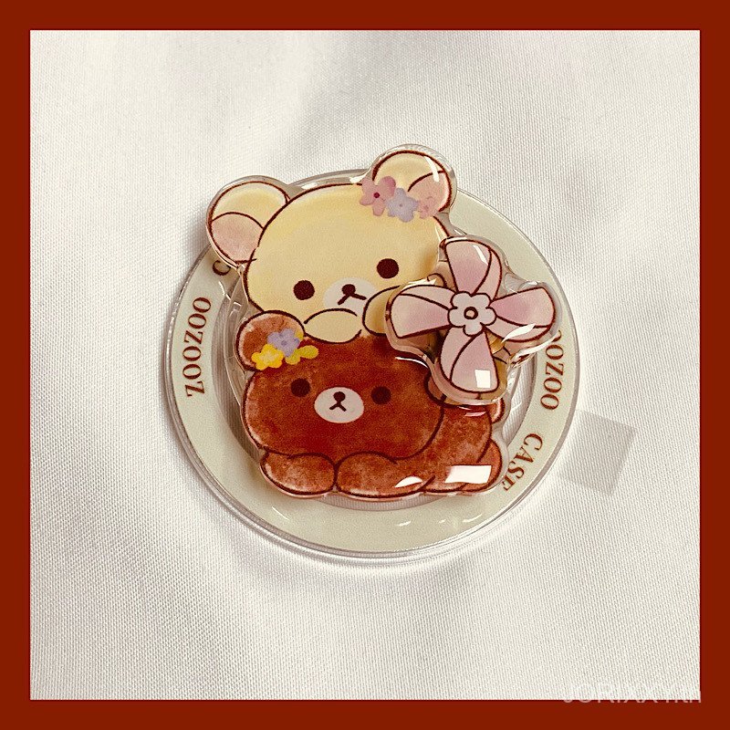 น่ารักเปิด Rilakkuma วงเล็บแม่เหล็กเหมาะสําหรับ MagSafe วงเล็บแม่เหล็กการดูดซับโทรศัพท์มือถือวงเล็บแบบพับเก็บได้