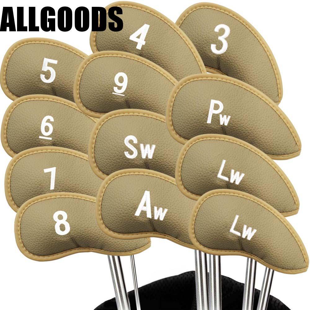 ALLGOODS Golf Iron Headcover 4-9,P,S,A,X,L Golf Putter 12Pcs Protector Case Golf Iron Covers ชุดป้อง