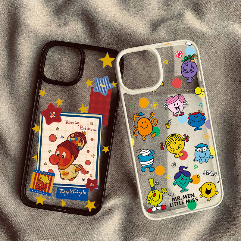 SAMSUNG ปลอกสําหรับSamsung A06 A26 A55 A56 A35 A54 A36 A05S A15 A16 A12 A52 A34 5G A32 Graffitiสัตว์Candyคนใสกันกระแทกอะคริลิคฝาครอบ
