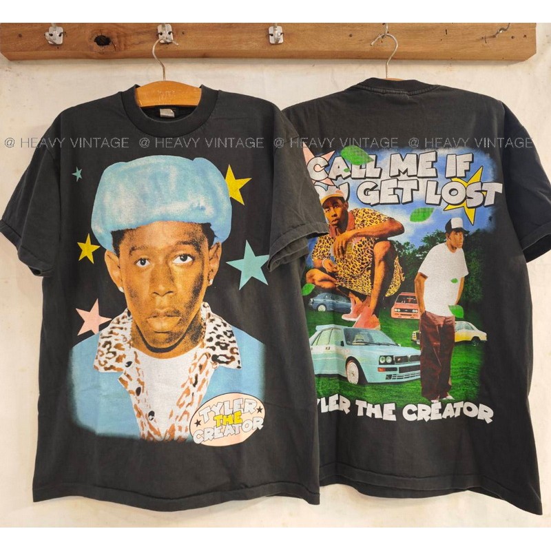 TYLER THE CREATOR CALL ME IF YOU GET LOST Oversized Bio Washed tag Bootleg เสื้อวินเทจ เสื้อฮิปฮอป heavy vintage shirt