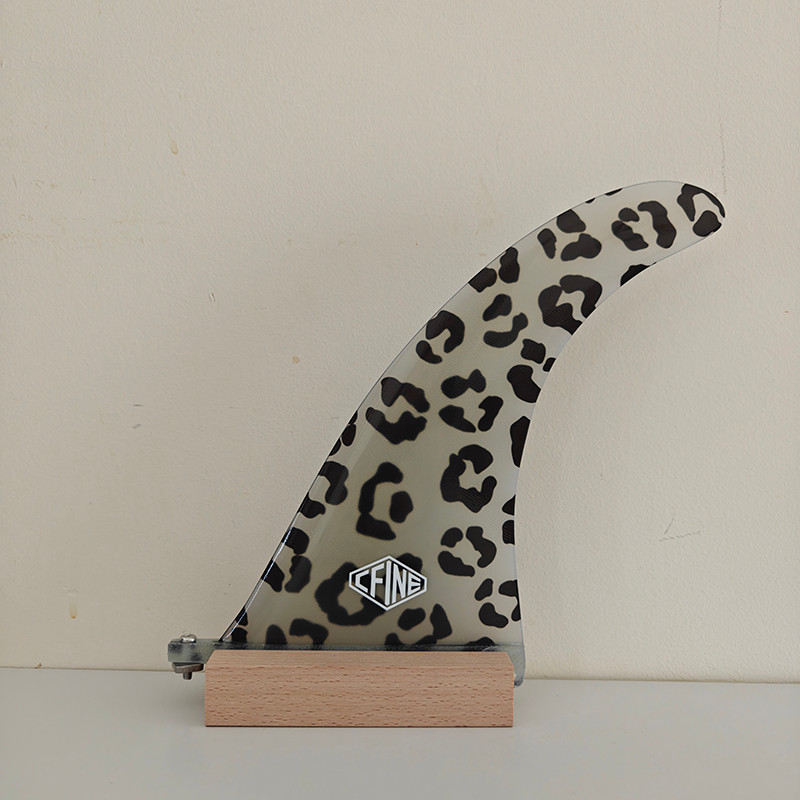 CFINE Series Surf Tail Rudder สีดําเสือดาวพิมพ์แก้วไฟเบอร์หาง Fin 22/27/30/32/33/37 ซม.หางหางเสือ