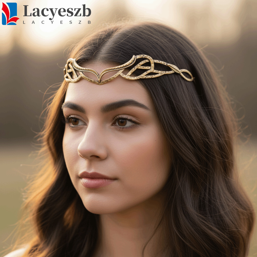 LACYESZB Hobbit Elrond Tiaras, ที่คาดผมแบบปรับได้ Handmade Elf Lord Crown, เครื่องประดับผม Vintage A