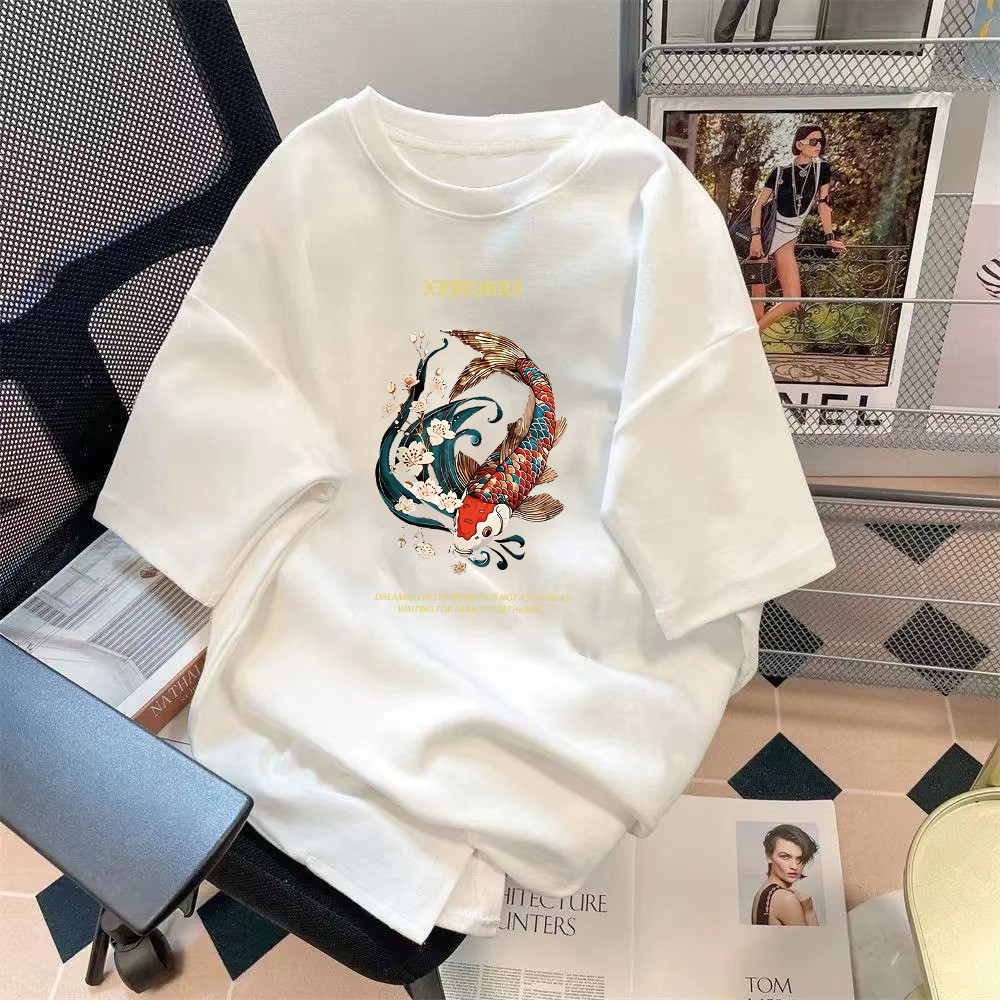 เกาหลีเกาหลี2026ผู้ผลิตขายส่งเยาวชนฤดูร้อนพิมพ์เสื้อยืดด้านบนหลวมทุกการแข่งขันรอบคอแขนห้าจุดเสื้อยืด