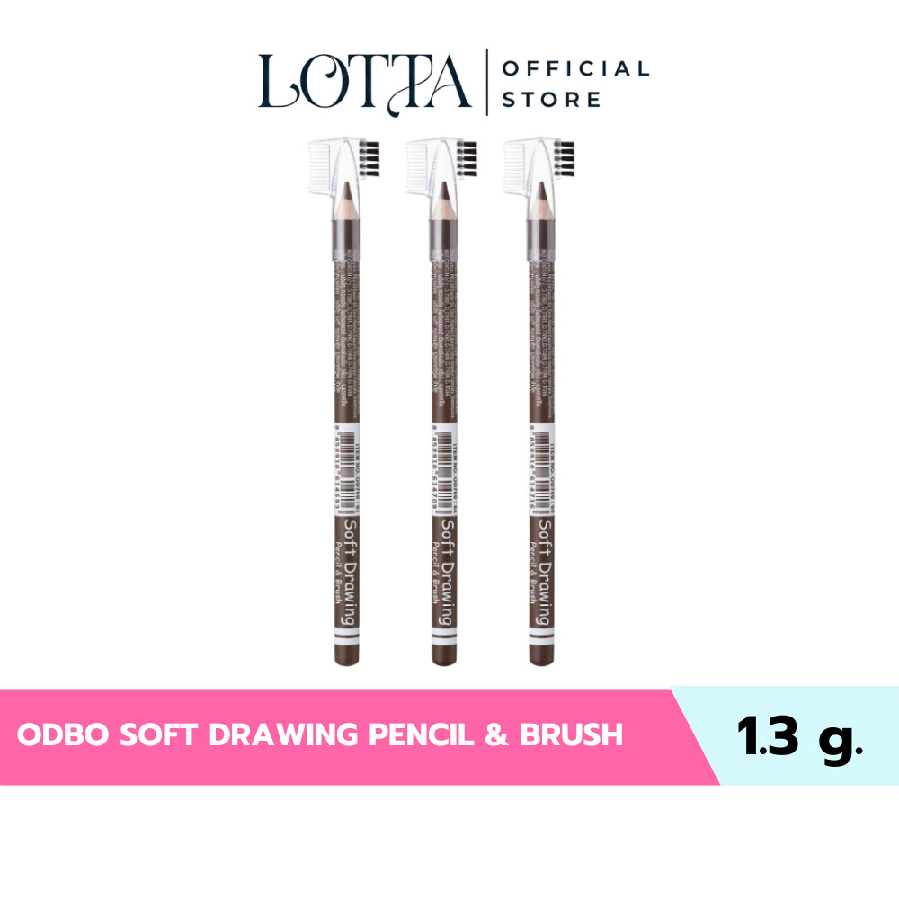 (1แท่ง) OD760 ODBO SOFT DRAWING PENCIL & BRUSH #ดินสอเขียนคิ้ว