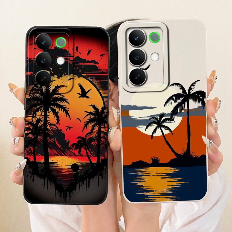สําหรับ Realme C85 / C85 Pro เลนส์ป้องกันกรณี RealmeC85 C 85 Pro 5G แฟชั่น Dusk Beach ภาพวาดซิลิโคนอ่อนนุ่มเคสโทรศัพท์