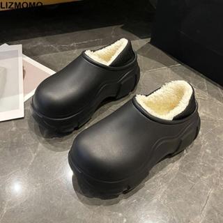 รองเท้าผ้าฝ้ายพื้นหนาสําหรับผู้หญิง ลิซมโมโม่,รองเท้าบ้านฤดู…