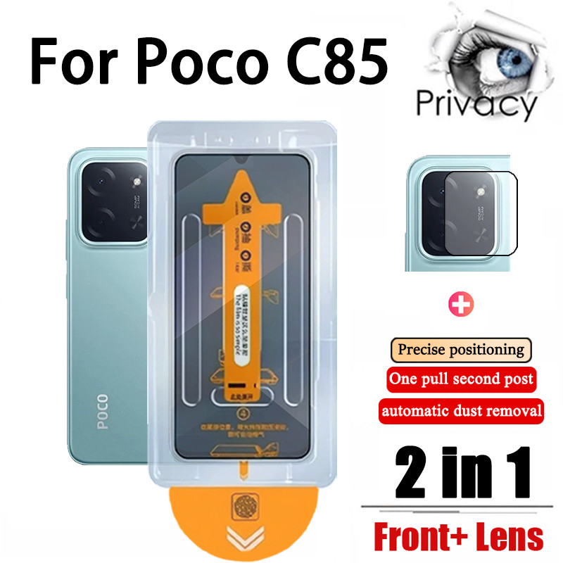 2in1 ตัวป้องกันหน้าจอความเป็นส่วนตัวสําหรับ Poco F8 Ultra Pro F8Ultra F8Pro 4G 5G 2025 Anti-View กระจกนิรภัยกันกระแทกกลับกล้องเลนส์ป้องกันฟิล์ม