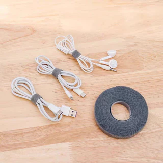 Taian ที่เก็บสาย, ตีนตุ๊กแก, ที่เก็บสายชาร์จ, สายรัดเมจิก สายรัดตีนตุ๊กแก สำหรับจัดเก็บสายไฟ สายชาร์จ 1.2cmx5M