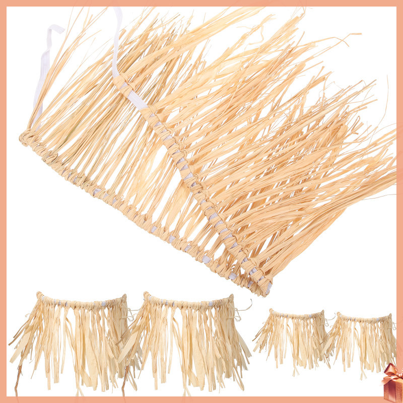 1Set Design Raffia Hula Skirt Safe Material Hawaiian Luau Party Dress dliyuanai