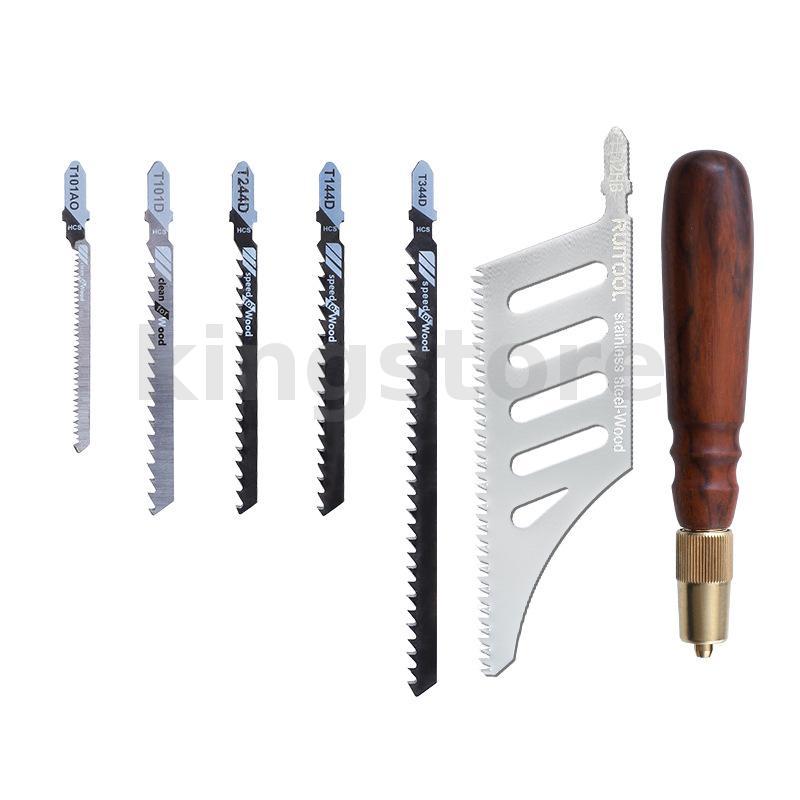 RUITOOL มินิเลื่อยมือชุดใบมีดเหล็กไม้ Handle Compact Curve Saw สําหรับงานไม้ DIY Precision ตัดใบมีดโ