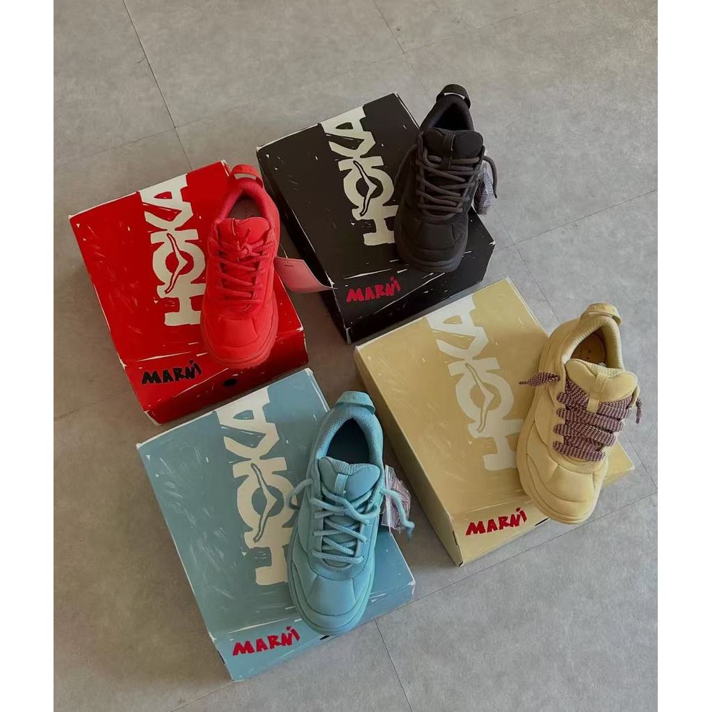 MARNI HOKA ONE ONE Bondi B3LS 联名น้ําหนักกีฬาช่วยให้รองเท้า休闲