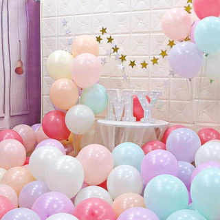 GeeParty ลูกโป่งมาแคร์รอน ขนาด 12 นิ้ว 10–50 ชิ้น สีชมพู ฟ้า ม่วง พาสเทล สำหรับงานแต่งงาน วันเกิด และปาร์ตี้