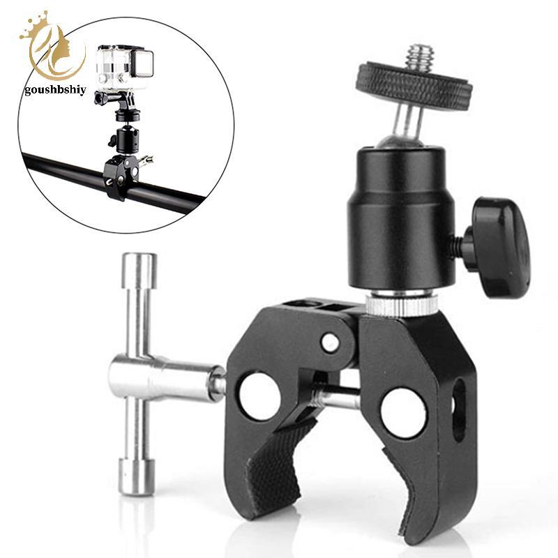 [GOOY] คลิปหนีบสกรู 1 ชุด 1/4 CNC Metal Super Clamp พร้อม 360° Mini Ball Head Qui Release Clamp Braet ขาตั้งกล้องสําหรับกล้อง DSLR TH