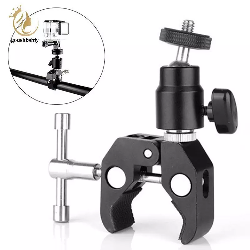 [GOOY] คลิปหนีบสกรู 1 ชุด 1/4 CNC Metal Super Clamp พร้อม 360° Mini Ball Head Qui Release Clamp Braet ขาตั้งกล้องสําหรับกล้อง DSLR TH