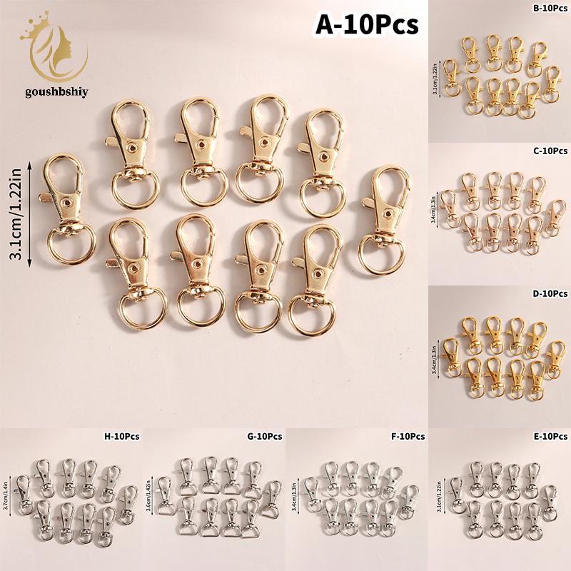 [GOY] 10 ชิ้น/เซ็ตโลหะหมุนกุ้งก้ามกรามตะขอ Clasp พวงกุญแจ Snap Clasp กระเป๋าเครื่องประดับ Lanyard Trigger Bule DIY กระเป๋าอุปกรณ์เสริม TH