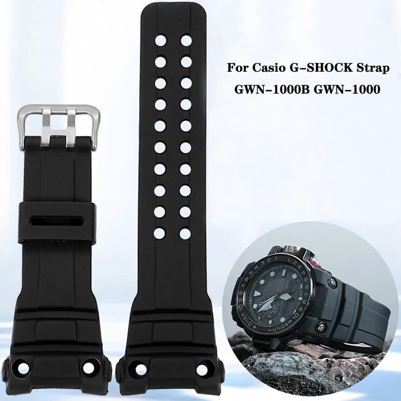 สําหรับ G-SHOCK นาฬิกา 5371 GWN-1000B GWN-1000 สายเรซิ่นซิลิโคนเปลี่ยนชายกีฬายาง band Breathable