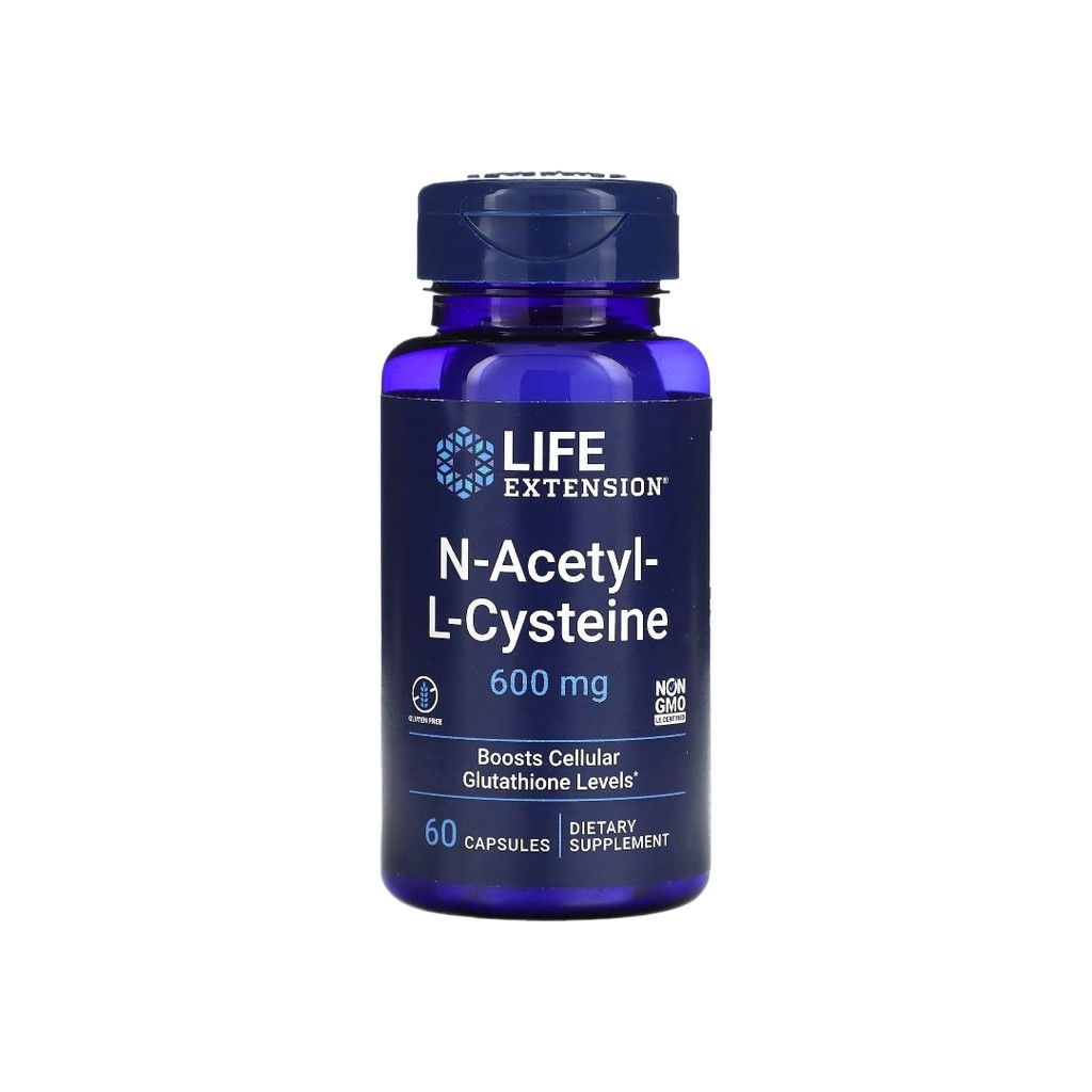 📢พร้อมส่ง 🔔  Life Extension, N-Acetyl-L-Cysteine, 600 mg, 60 Capsules
