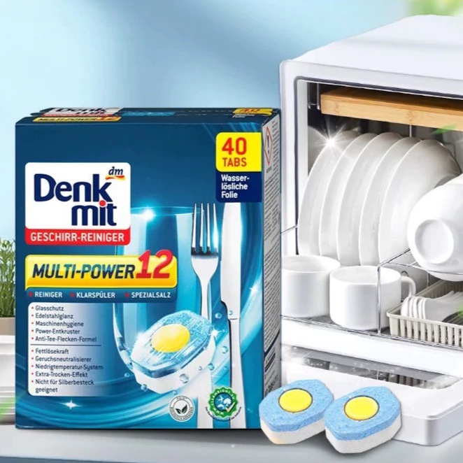 ก้อนล้างจาน DenkMit Power All in1 Dishwasher ผลิตภัณฑ์ทำความสะอาด ล้างจานแบบเม็ด แบบกล่อง เม็ดน้ำยาล้างจาน