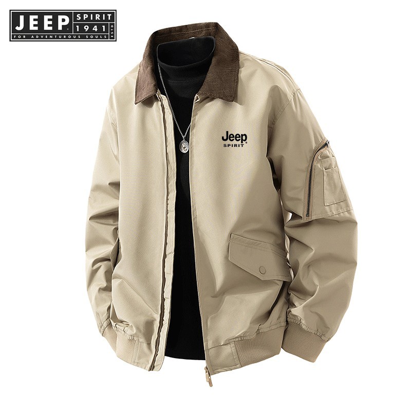 JEEP SPIRIT 1941 ESTD เสื้อแจ็คเก็ตเที่ยวบินกลางแจ้งลําลองสําหรับบุรุษเวอร์ชั่นเกาหลีอเนกประสงค์