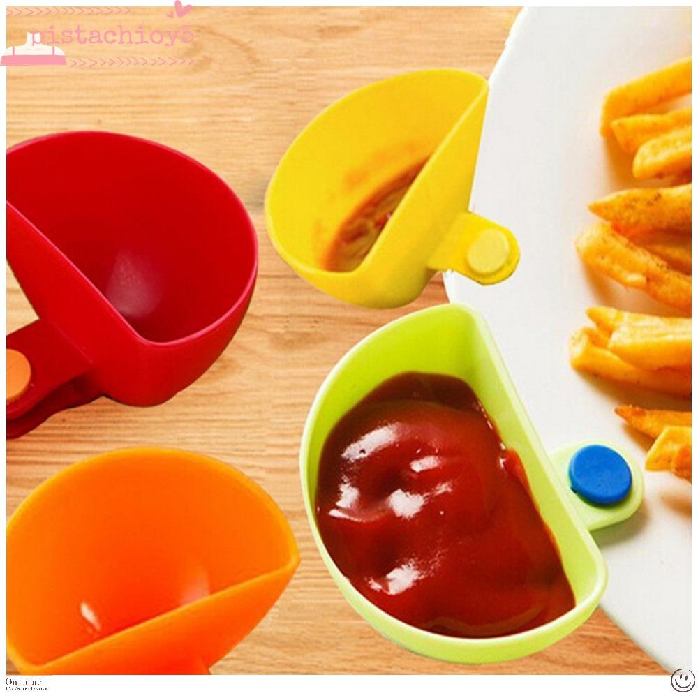 PISTACHIO Spices Dip Container Bowl, ชามคลิปจุ่มพลาสติกอเนกประสงค์, อุปกรณ์ครัวที่มีสีสัน Clip-On Di