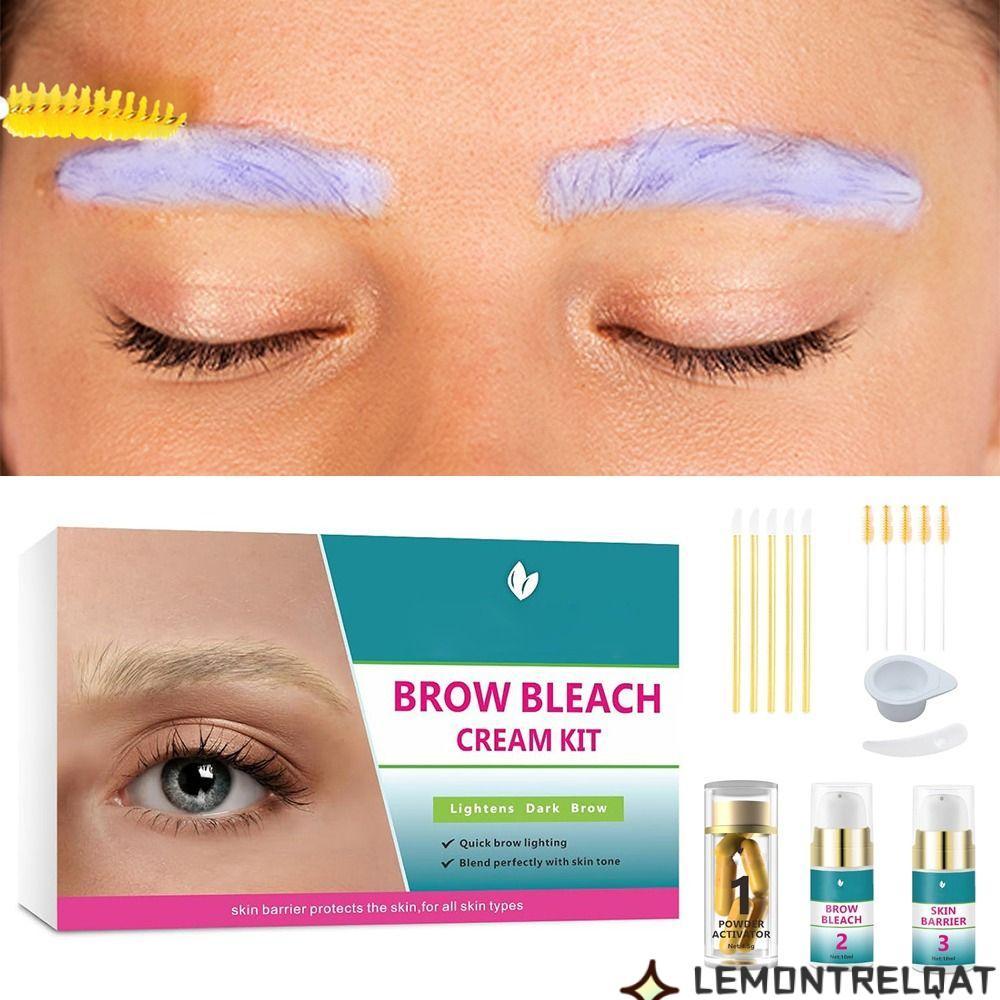 LEMONTRELQAT Brow Bleach Kit, 5 แอพพลิเคชั่นใช้งานง่าย Lightening Kit, Hot Quick No Drip Eyebrow Ble