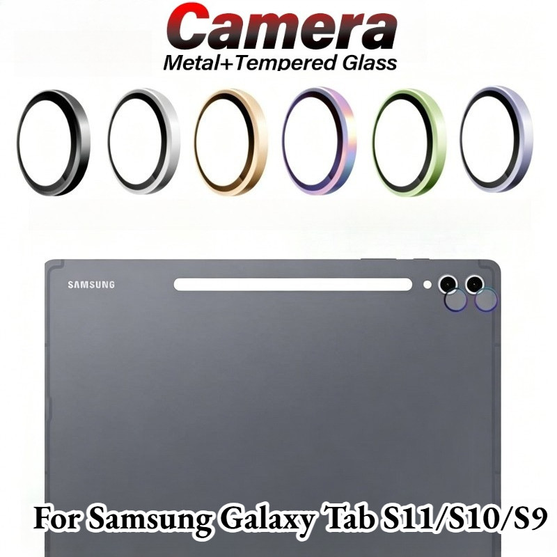 SAMSUNG สําหรับSamsung Galaxy Tab S9 S10 S11 Ultra FE + อลูมิเนียมเลนส์กล้องสําหรับSamsung Galaxy Tab S11 S9 + S10 + แท็บเล็ตกระจกนิรภัยกล้องเลนส์Protectorแหวนโลหะผสมหมวก