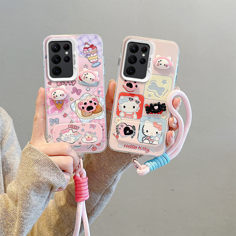 SAMSUNG เคส ForSamsung S26 UltraเคสSamsung S25 UltraเคสSamsung S24 Ultraเคสติดตั้งกระจกวงเล็บ3Dตุ๊กตาฮาร์ดเคสโทรศัพท์BB-CYJZ