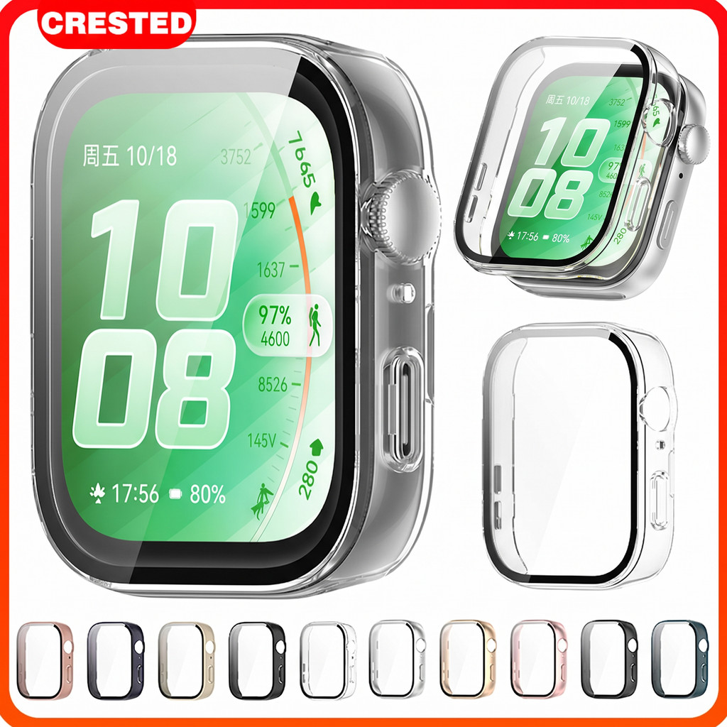 เคสพีซีกระจกนิรภัย Huawei Watch Fit 4/Huawei Watch Fit 4 Pro นาฬิกาอัจฉริยะ ครอบคลุมฟิล์มป้องกันหน้าจอกันชน Huawei Fit 3