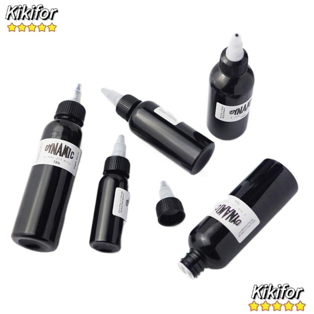 KIKIFOR สีฝึกสัก, 30/60/80/90ML Body Art Tattoo Ink, สีดํา Tattoo Pigment Tattoo Supplies