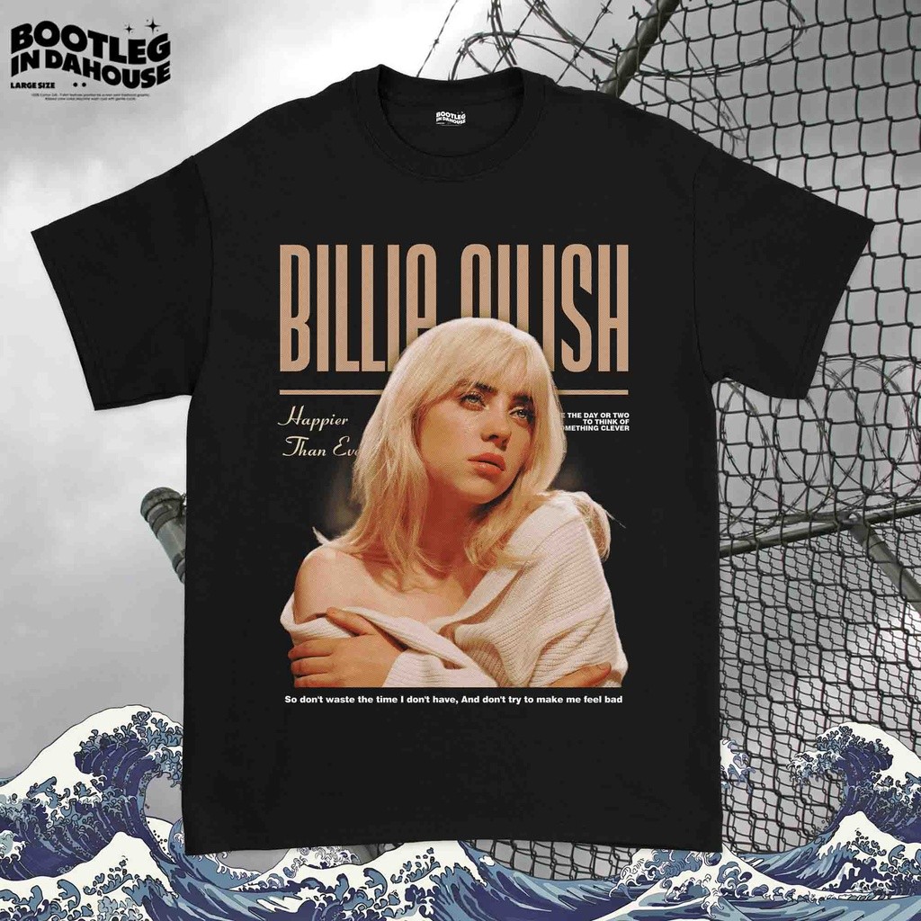 👕✨【New】 เสื้อยืด พิมพ์ลาย Billie EILISH Happier Than Ever | เสื้อยืด พิมพ์ลาย Billie EILISH HAPPIER 